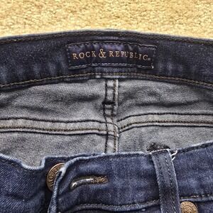 Rock & Republic Kasandra Bootcut‎ Jeans Dark Wash Embellished Pockets Women's